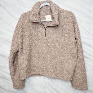 Thread and Supply Pale Mauve Pullover Sherpa Small